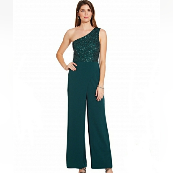 STUNNING ADRIANNA PAPELL WOMEN'S BEADED JUMPSUIT SIZE 8 - Picture 3 of 8